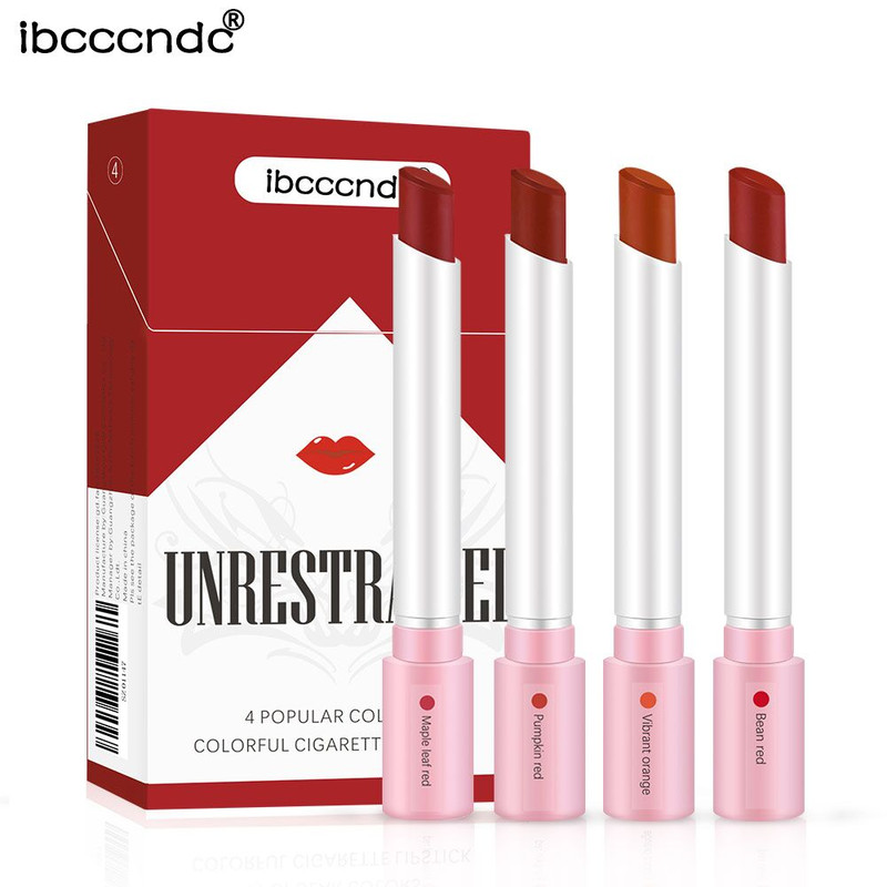 Waterproof 4Lasting Stick Lip Set Matte Lipstick With Transparent Finish Creative Cigarette Box Des 0