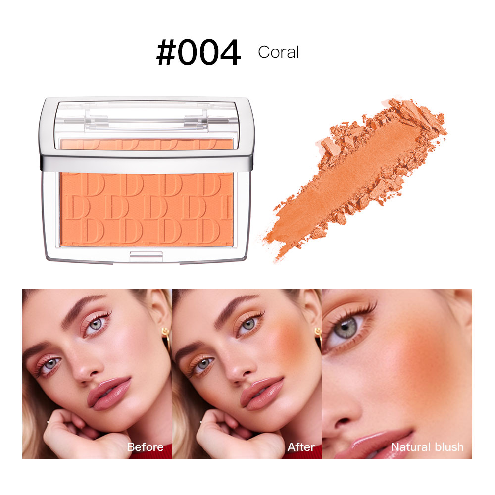 Blush Matte Natural Cheek Tint, Waterproof Face Contouring Cosmetics, Soft Female Blush Powder to Brighten Face