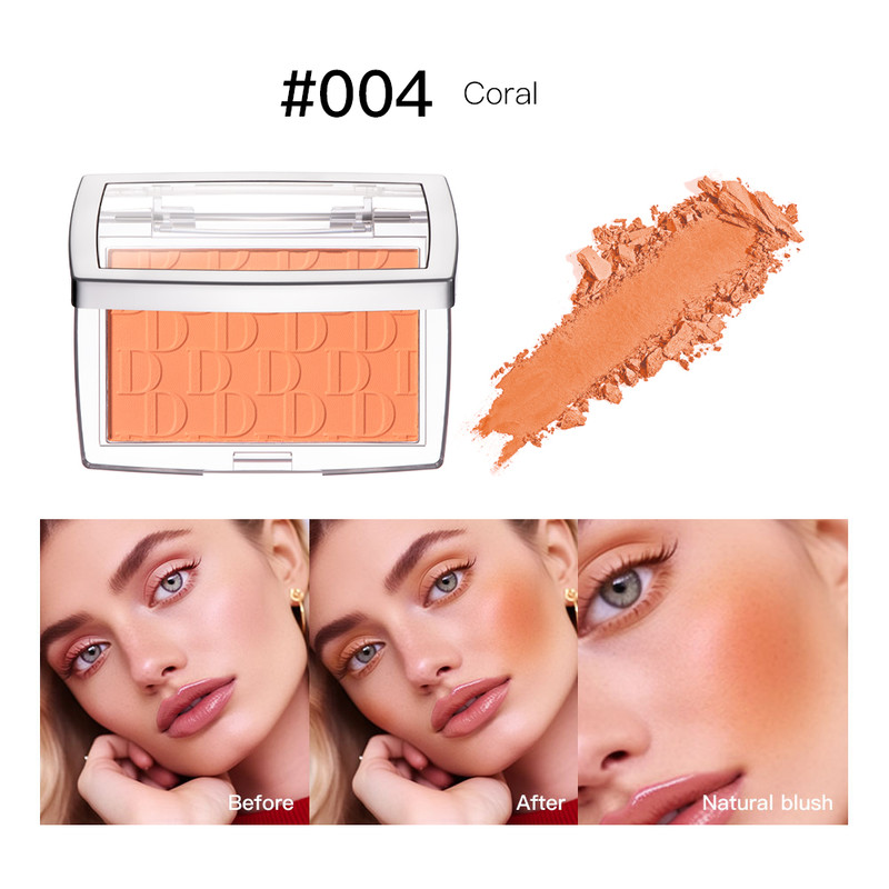 Blush Matte Natural Cheek Tint, Waterproof Face Contouring Cosmetics, Soft Female Blush Powder to Brighten Face