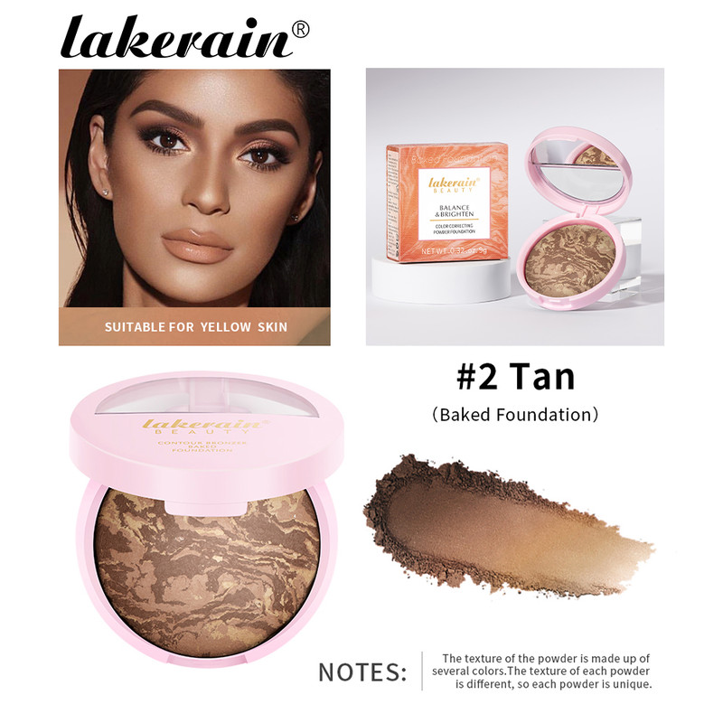 Baked Powder Foundation Oil Control Setting Makeup Pressed Powder Cake Bronzer Glow Face Contouring 6