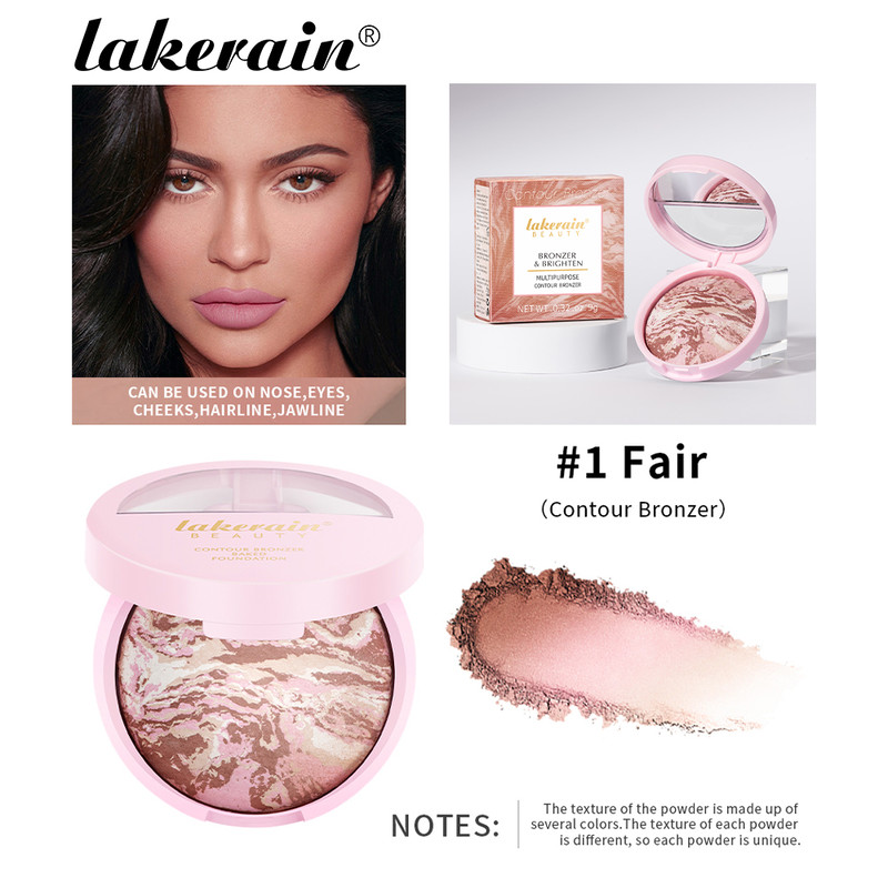 Baked Powder Foundation Oil Control Setting Makeup Pressed Powder Cake Bronzer Glow Face Contouring 9