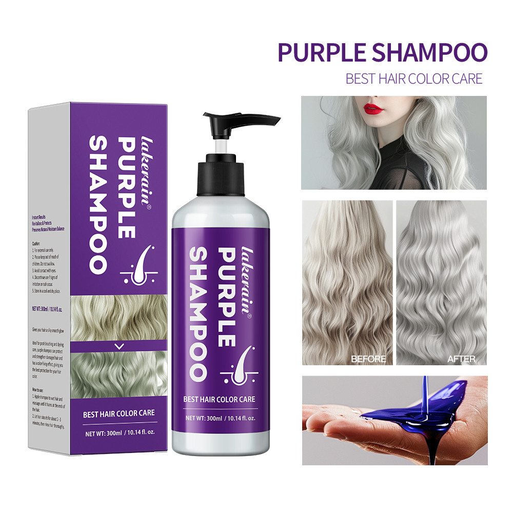 Purple Hair Dye Shampoo for Blonde to Cover Gray, Non-irritating Hair Fading, Color Fixing, Post-Bleach Repair