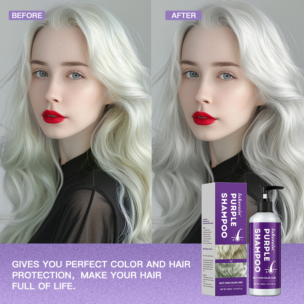 Purple Hair Dye Shampoo for Blonde to Cover Gray, Non-irritating Hair Fading, Color Fixing, Post-Bleach Repair