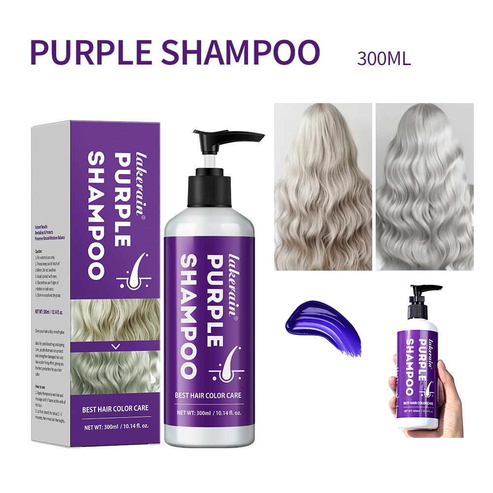 Purple Hair Dye Shampoo for Blonde to Cover Gray, Non-irritating Hair Fading, Color Fixing, Post-Bleach Repair