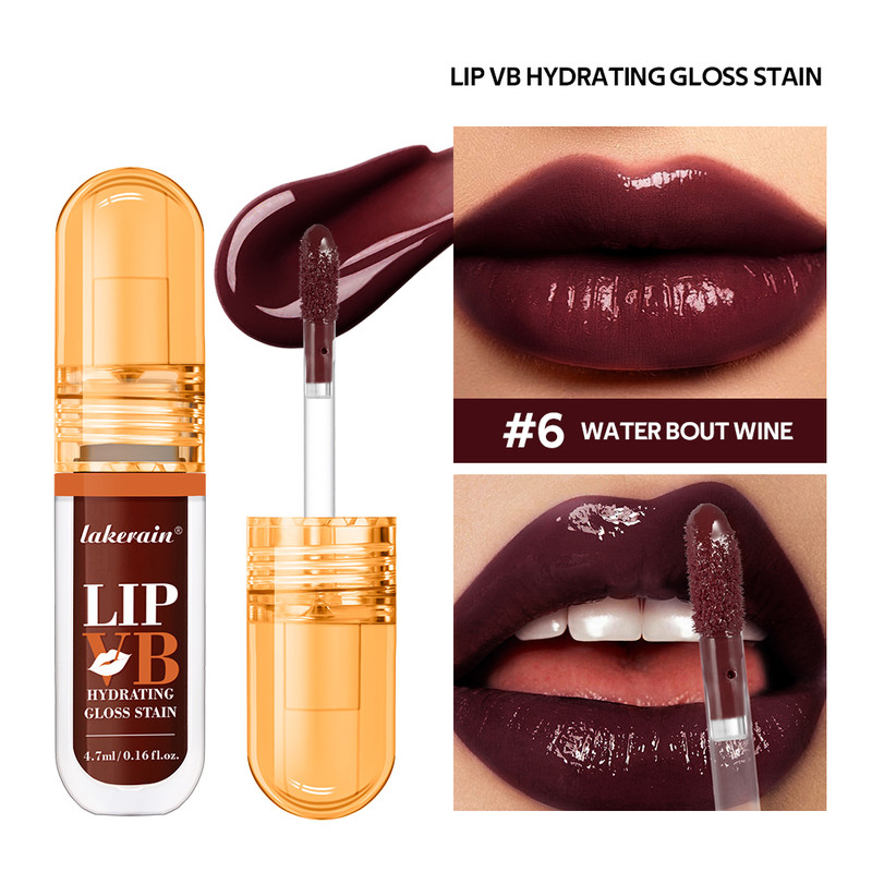 Lip Stain VB Hydrating Gloss Stain, Long-Lasting Hydration, Nourish Lips with Vitamin B12, Magnesium, Coconut Water
