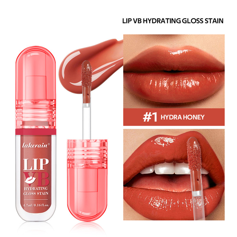 Lip Stain VB Hydrating Gloss Stain, Long-Lasting Hydration, Nourish Lips with Vitamin B12, Magnesium, Coconut Water