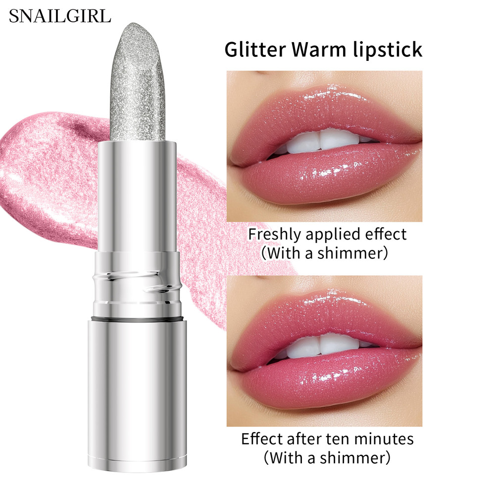 Temperature Color Changing Glitter Lipstick Waterproof, Long Lasting Moisturizing Lip Tint, Sexy Lips Makeup