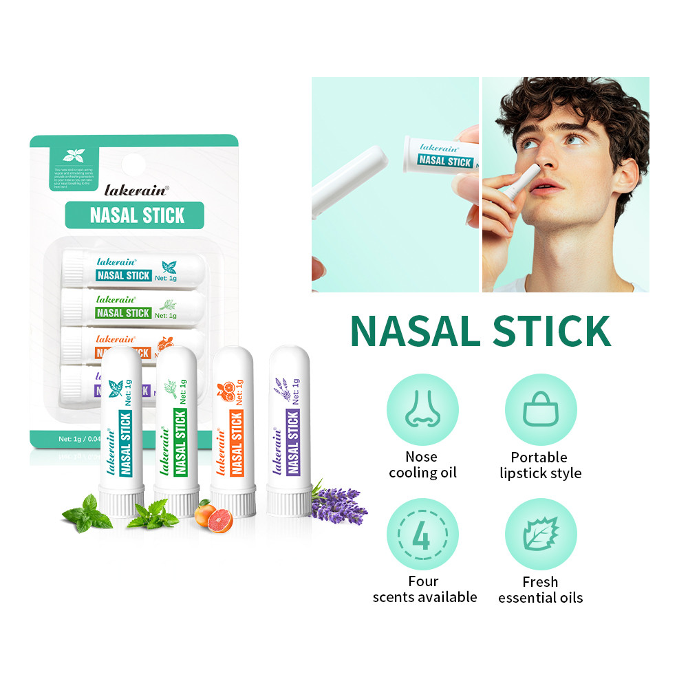 Nasal Stick Portable Cooling Oil, Easy Nasal Inhalation Refreshing Stick, Long Lasting Effect, Energizing Inhaler