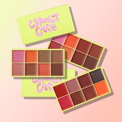 case cream palette set makeup 8 colors, waterproof cosmetics highlighter blush, shimmer shadow, highlight face brighten