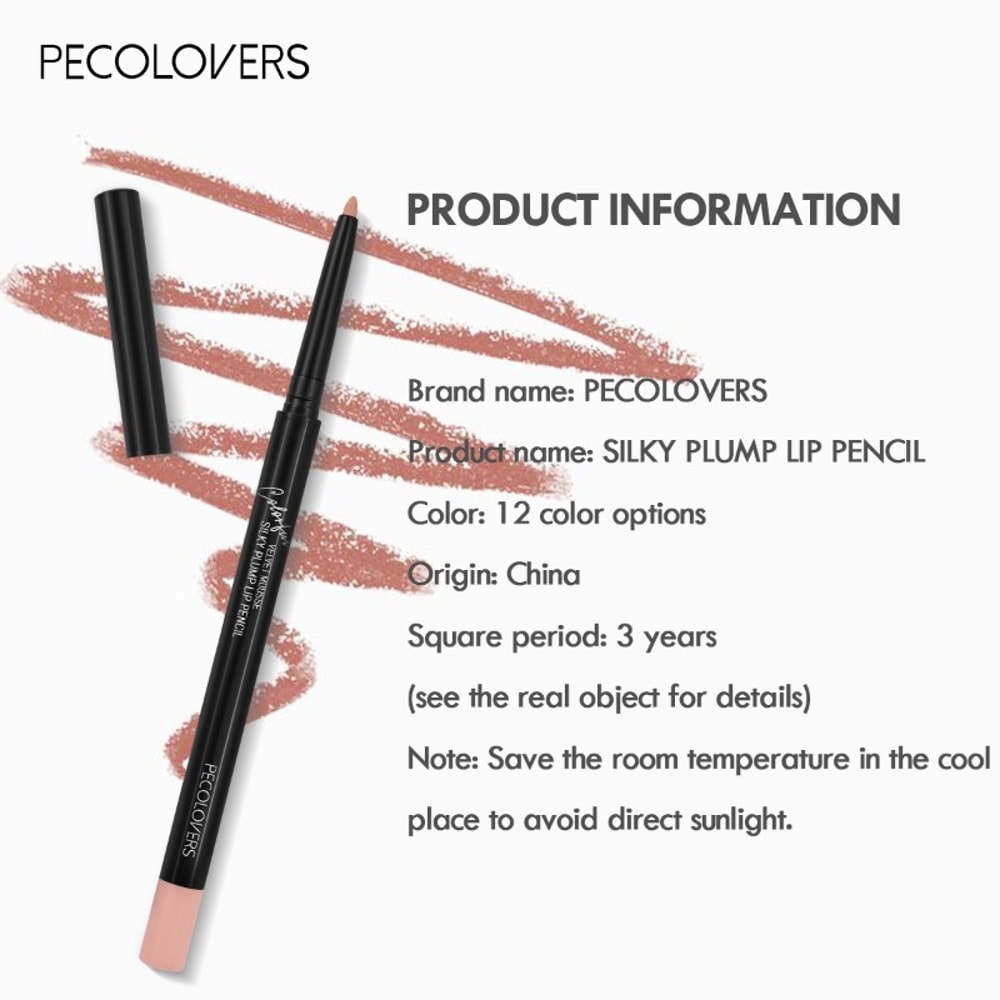 Red Contour Tint Pencil, Waterproof Matte Lipliner, Moisturising Lips Makeup, Long Lasting Lipstick, Non stick Cup Wear