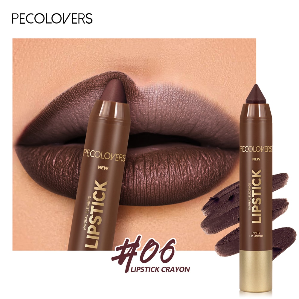 Red Lipstick Pencil Contouring Lipliner Outline Tint, Fine Tip Lip Liner, Sexy Brown Lip Crayon, Soft Mist Matte Pen