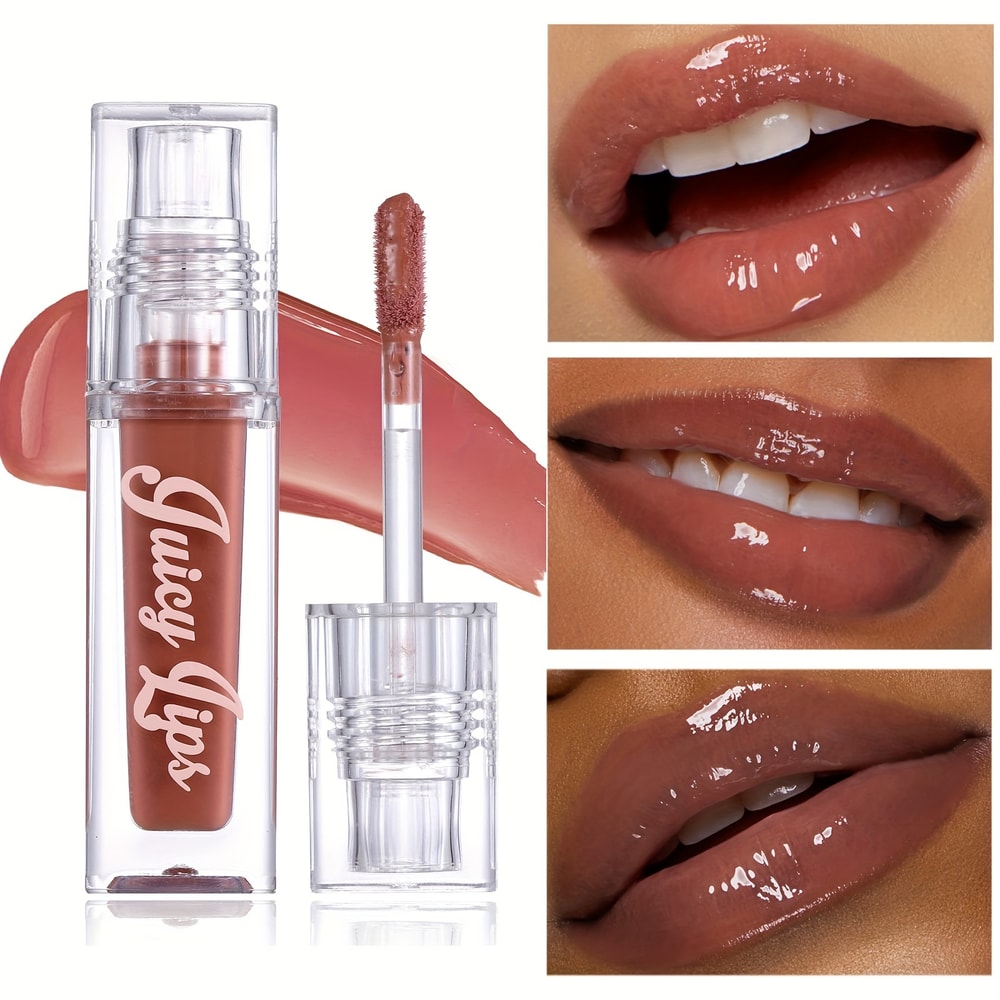 Plumping Moisturizing Gloss, Hydrating Crystal Lip Oil, Tinted Shades for All Skin Types, Instant Lip Hydration