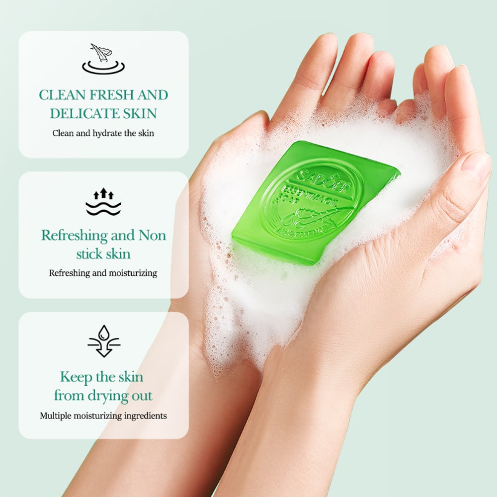 Aloe Facial Soap Face Wash Foam Facial Cleanser, Moisturizing Firming Handmade Soap, Hydrating Oil Control Body Bathing