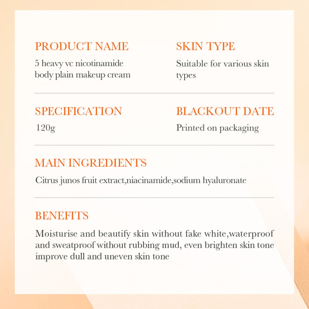 Vitamin C Body Cream, Brightening Nourishing, Skin Rejuvenation, Moisturizing Anti Wrinkle, Face Cream Skin Care