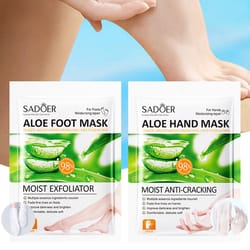 aloe vera foot mask, moisturizing hand mask, anti wrinkles care, foot peeling mask, exfoliating feet, pedicure hands