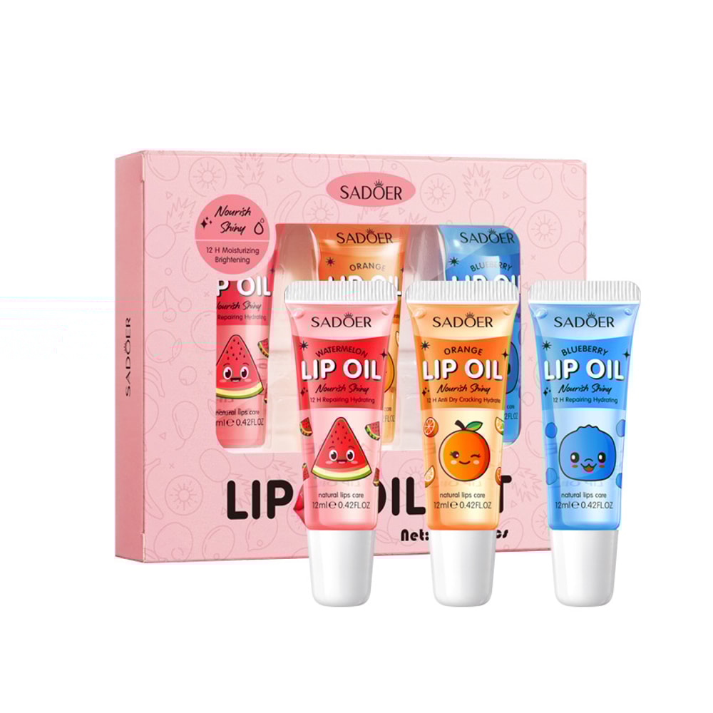 Crystal Jelly Lip Oil Hydrating, Cute Makeup Plumps Lip Gloss, Fruit Lip Balm Clear Serum, Lipsticks Cosmetics Sets