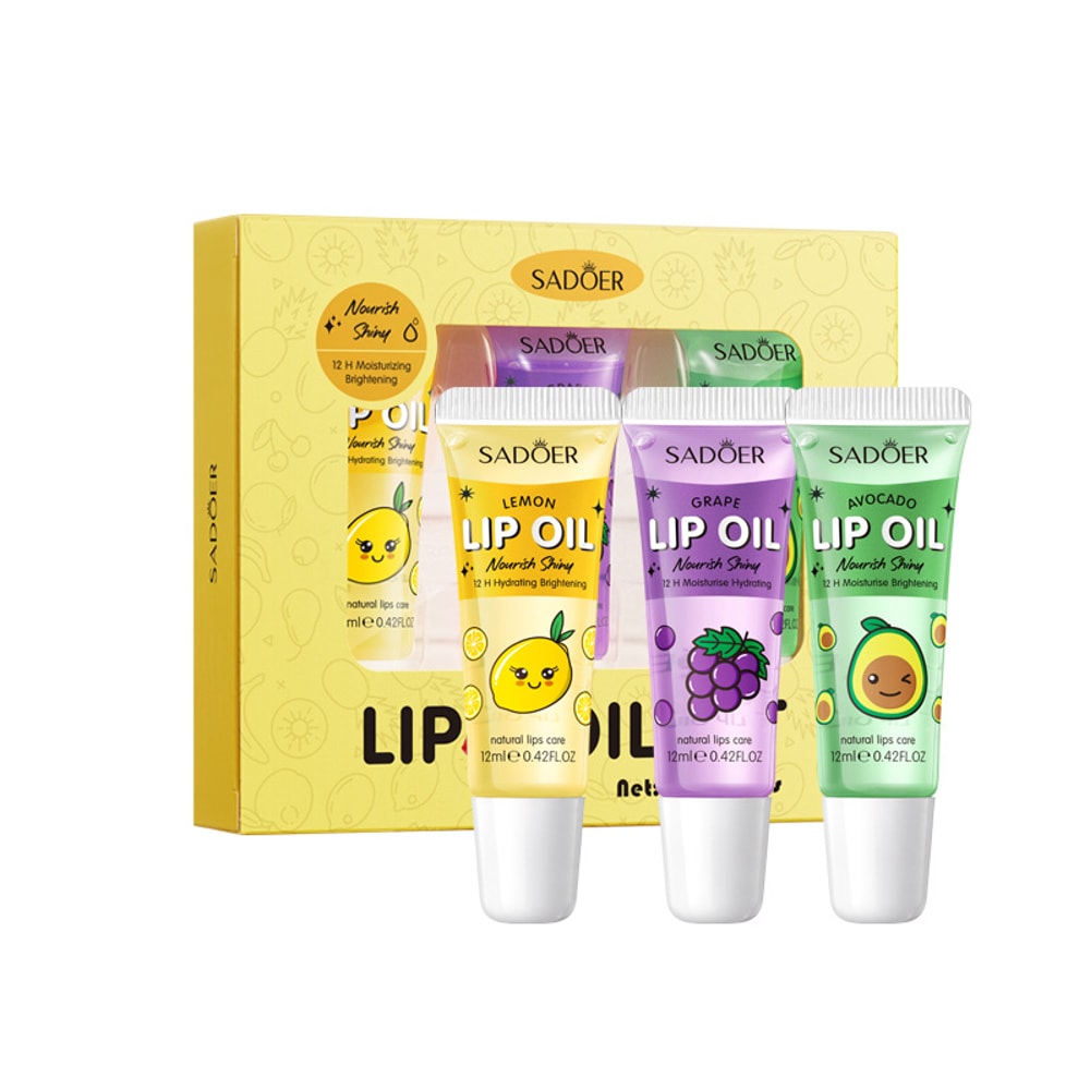 Crystal Jelly Lip Oil Hydrating, Cute Makeup Plumps Lip Gloss, Fruit Lip Balm Clear Serum, Lipsticks Cosmetics Sets