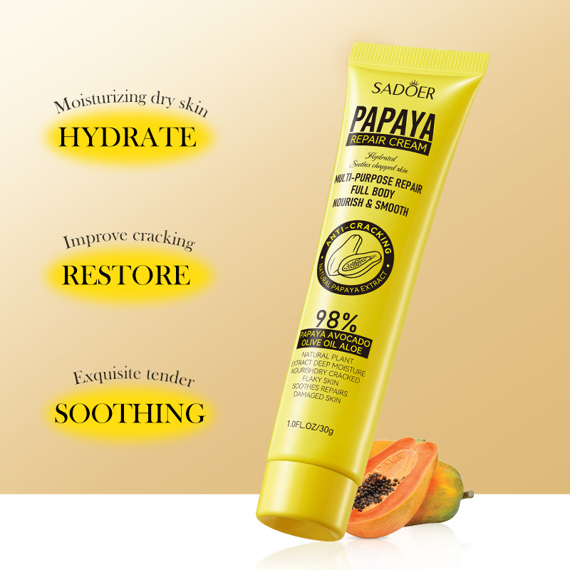 Papaya Moisturizing Repair Hydrating Heel Universal Body Cream Anti Cracking Neck Face Skin Care 4