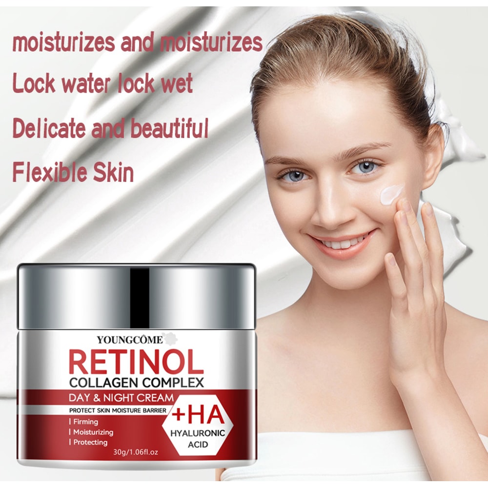 Retinol Collagen Facial Care Moisturizing Cream Deep Hydration Skin Repair Anti Aging Suitable For 4