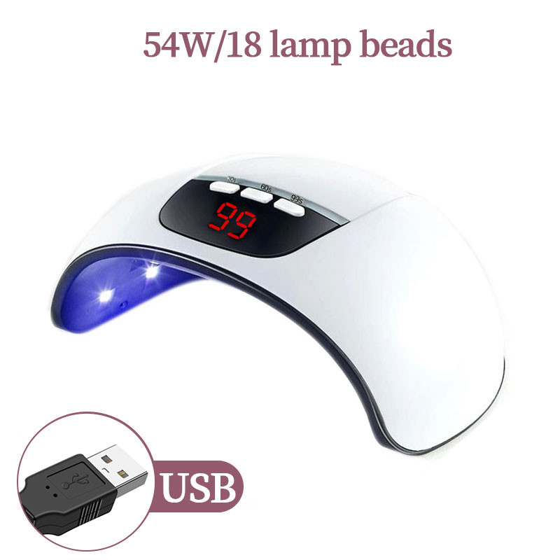Portable UV LED Nail Lamp, Gel Nail Dryer Light, USB Charging Nail Art Dryer with 18 Infrared Smart Light Beads