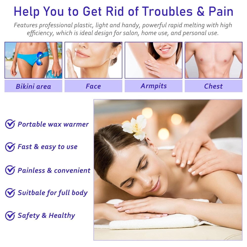 Portable Wax Heating Device Rapid Heating Epilator Wax Hair Removal Suitable For The Whole Body Wax 4