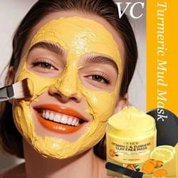 vitamin c, clay mask, turmeric mud, deep hydration, brighten, shrinking pores, moisturizer, lightening, reduce dullness