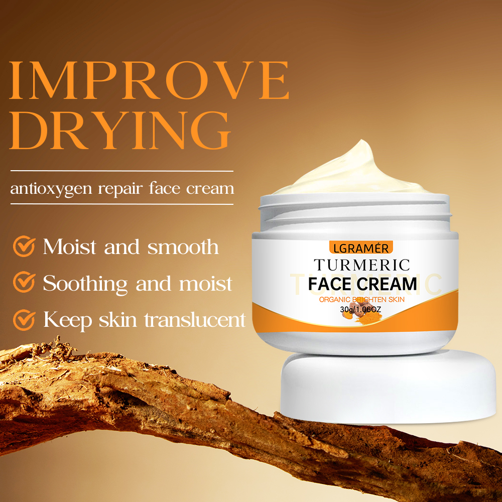 Turmeric Whitening, Face Cream Wrinkle Removal, Lighten Fine Lines, Moisturize, Facial Care, Makes Skin Look More Young