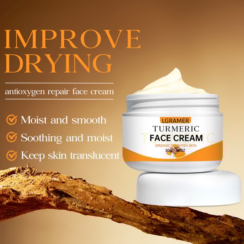 Turmeric Whitening, Face Cream Wrinkle Removal, Lighten Fine Lines, Moisturize, Facial Care, Makes Skin Look More Young