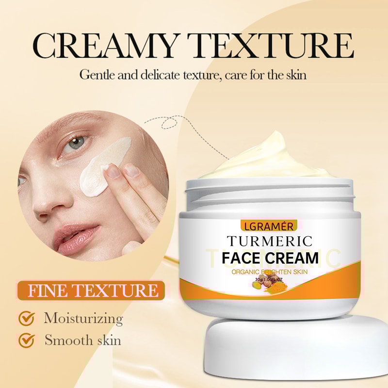 Turmeric Whitening, Face Cream Wrinkle Removal, Lighten Fine Lines, Moisturize, Facial Care, Makes Skin Look More Young