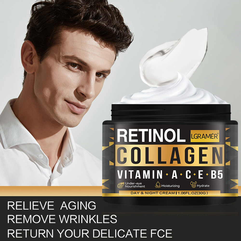 Mens Retinol Collagen Face Cream Skincare Hydrating Smooth Moisturizing Brightening Wrinkles Firmin 0