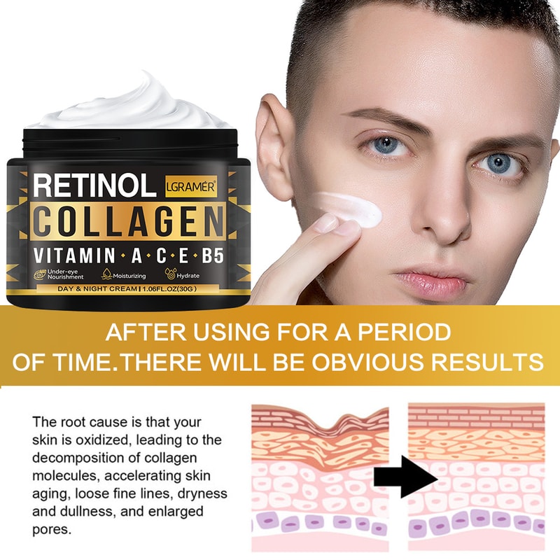 Mens Retinol Collagen Face Cream Skincare Hydrating Smooth Moisturizing Brightening Wrinkles Firmin 2
