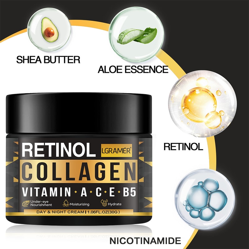 Mens Retinol Collagen Face Cream Skincare Hydrating Smooth Moisturizing Brightening Wrinkles Firmin 3
