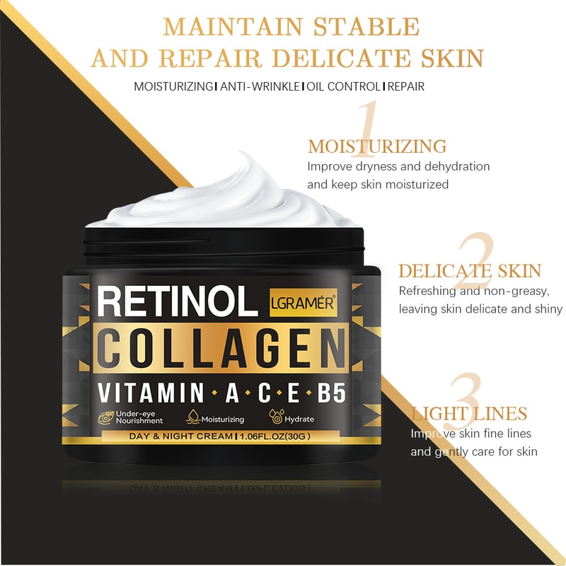 Mens Retinol Collagen Face Cream Skincare Hydrating Smooth Moisturizing Brightening Wrinkles Firmin 5