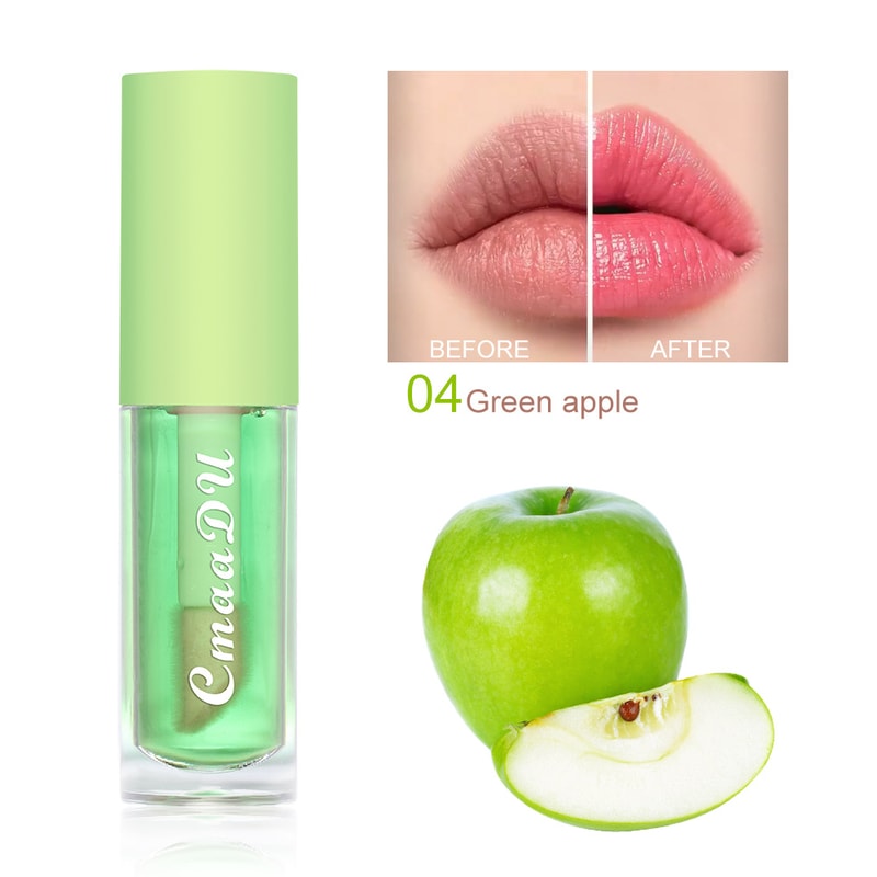 6 Color Fruit Flavor Lip Oil, Color Changing Hydrating Gloss, Moisturizing Tinted Lip Care for Smooth Soft Lips