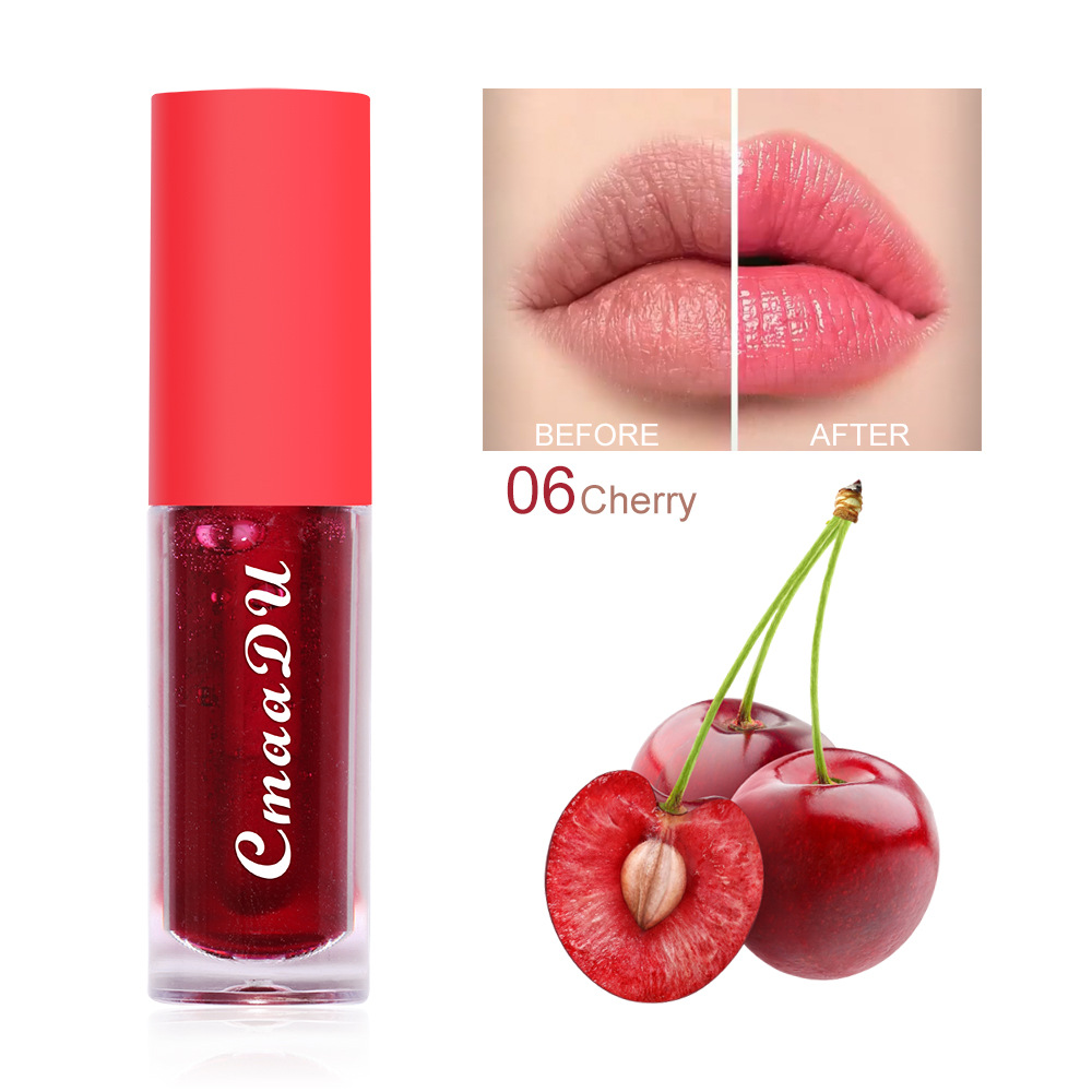 6 Color Fruit Flavor Lip Oil, Color Changing Hydrating Gloss, Moisturizing Tinted Lip Care for Smooth Soft Lips