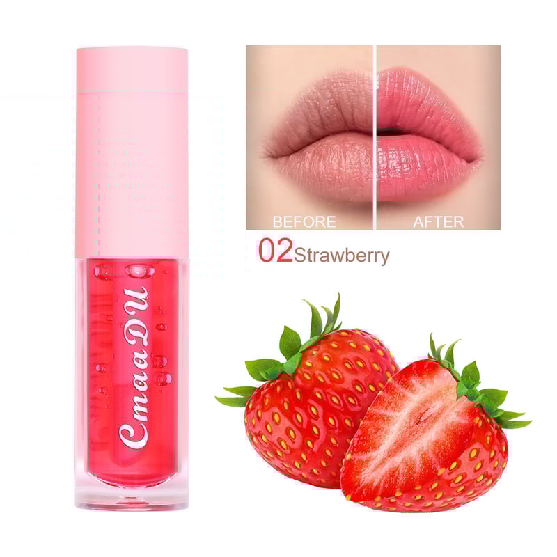 6 Color Fruit Flavor Lip Oil, Color Changing Hydrating Gloss, Moisturizing Tinted Lip Care for Smooth Soft Lips