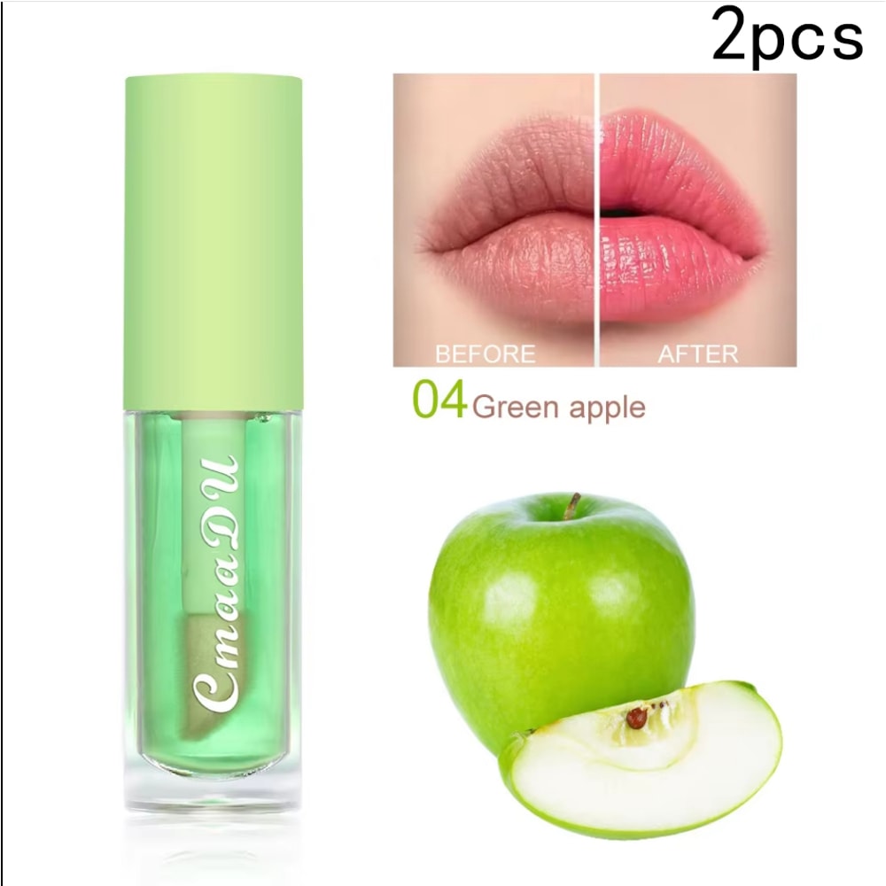 6 Color Fruit Flavor Lip Oil, Color Changing Hydrating Gloss, Moisturizing Tinted Lip Care for Smooth Soft Lips