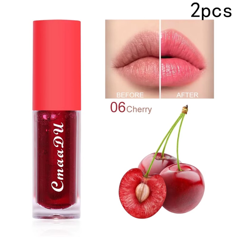 6 Color Fruit Flavor Lip Oil, Color Changing Hydrating Gloss, Moisturizing Tinted Lip Care for Smooth Soft Lips