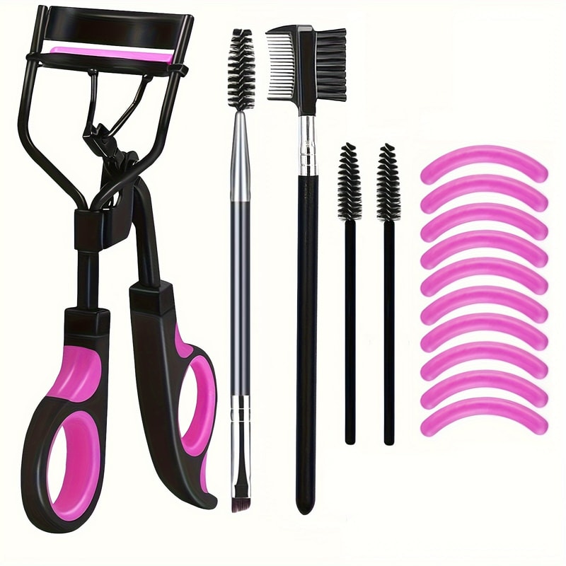 Eyelash Curler Women, Professional Eyelashes Curling Tweezers Clips, Lasting Eye Makeup Tools with Pads