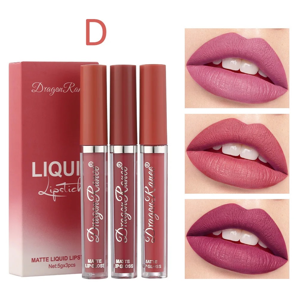 Liquid Lipsticks Set Long Lasting, Matte Lipsticks, Waterproof, Make Up For Women, Korean Beauty Cosmetics Kit