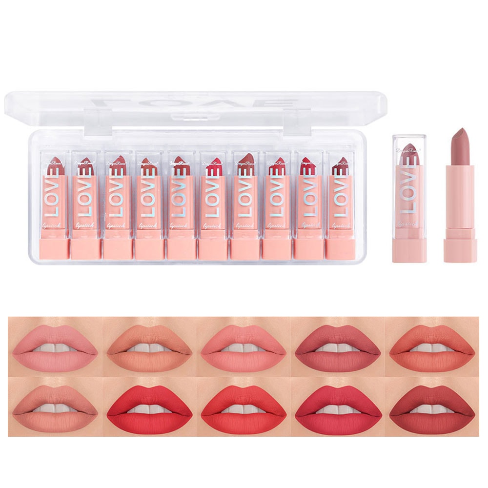 Matte Lipstick Kit lip gloss, Korean cosmetics Lip gloss, Long Lasting Makeup for women Lip pencil, make up Beauty
