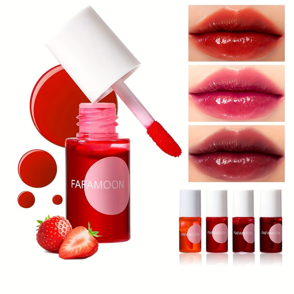 Fruity Lip Tint Water Gloss Tint, Long Lasting Colors, Moisturizing Waterproof Liquid Lipstick, Non Stick, High Pigment