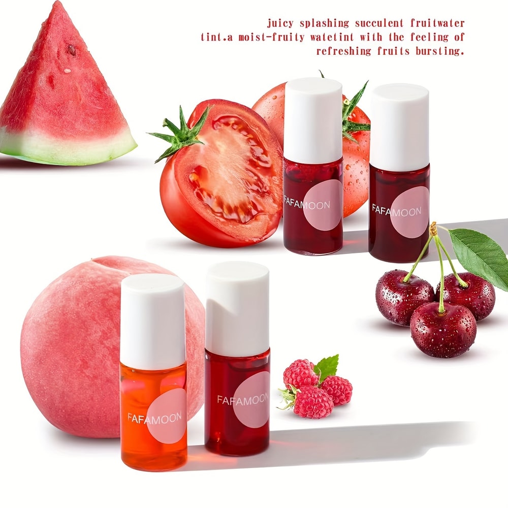 Fruity Lip Tint Water Gloss Tint, Long Lasting Colors, Moisturizing Waterproof Liquid Lipstick, Non Stick, High Pigment