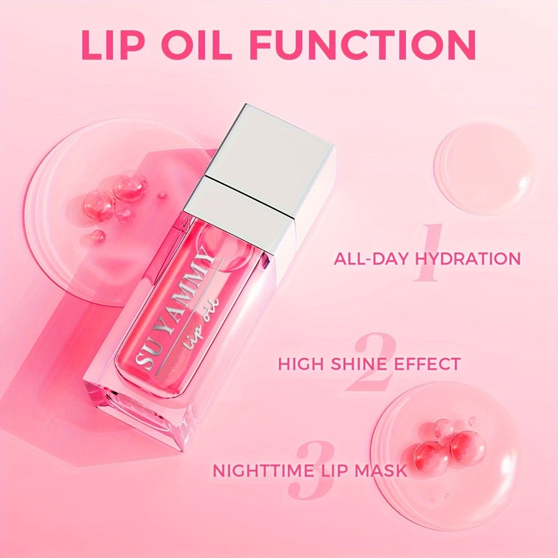 Moisturizing Transparent Lip Gloss, Hydrating Lip Glow Oil, Tinted for Lip Care and Dry Lip, Plumping, Ideal Mothers Day