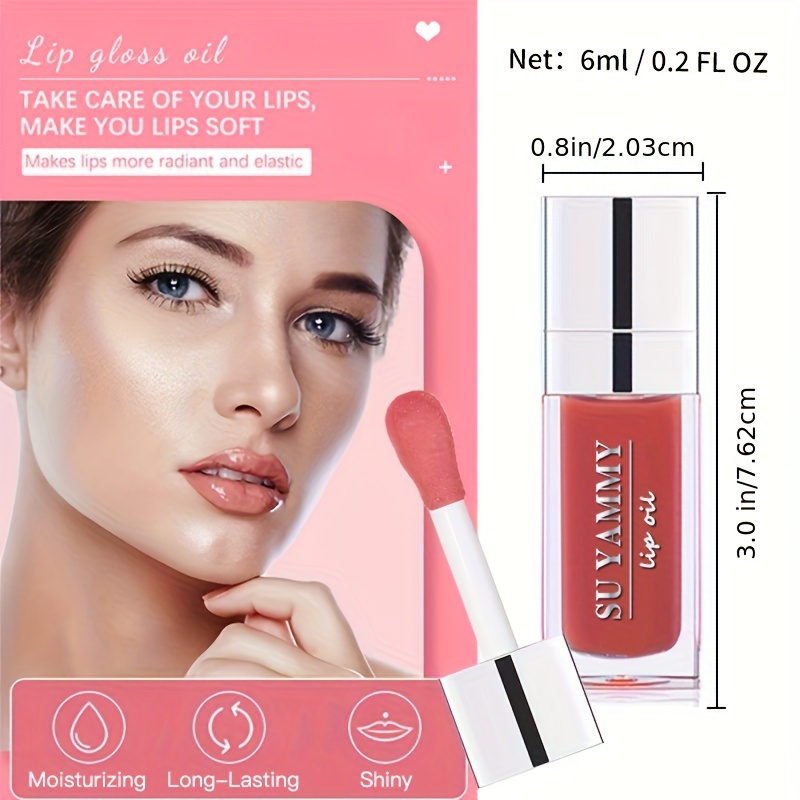 Moisturizing Transparent Lip Gloss, Hydrating Lip Glow Oil, Tinted for Lip Care and Dry Lip, Plumping, Ideal Mothers Day