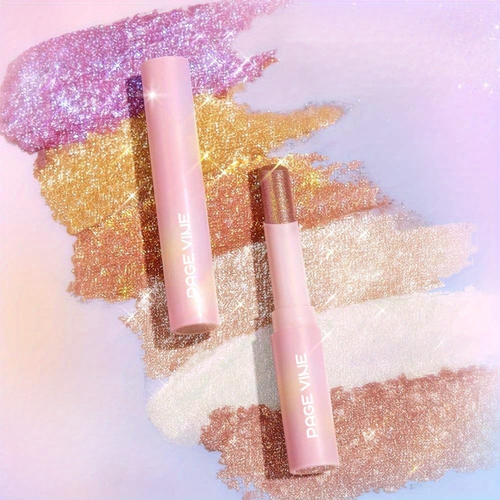 Jelly Eyeshadow Highlight Stick, Long-Lasting High Pigment, Glitter Shimmer, Valentine's Day Party, Beach Travel Holiday
