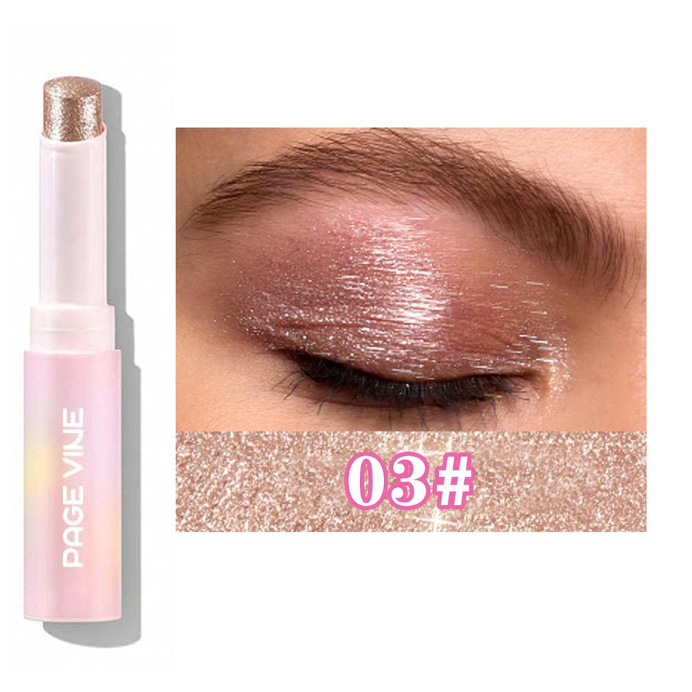 Jelly Eyeshadow Highlight Stick, Long-Lasting High Pigment, Glitter Shimmer, Valentine's Day Party, Beach Travel Holiday