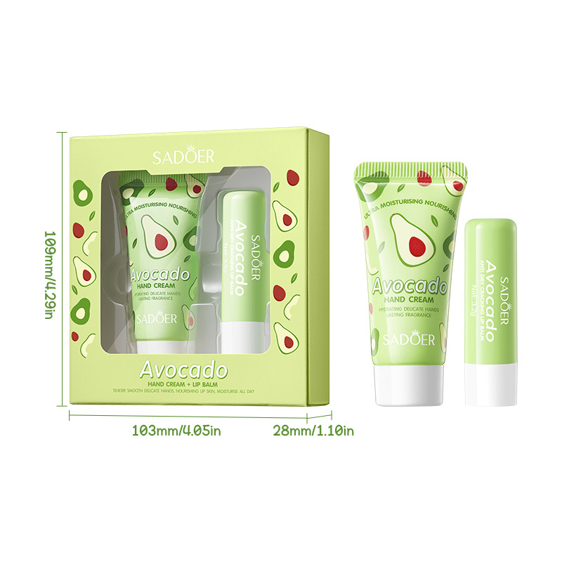 Deeply Nourishing Avocado Hand Cream, Lip Balm Set, Locks in Moisture, Hand Cream and Lip Balm, Hydrating Skin Care Duo