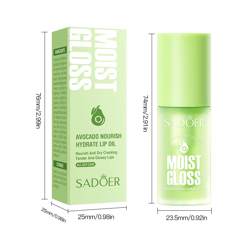 Fruit Lip Oil Avocado, Nourishing Moisturizing, Anti Dry Cracked Hydration, Fall and Winter Moisturizing Lipstick