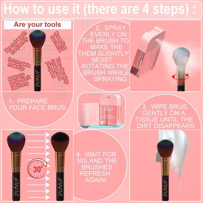 Makeup Tools Deep Egg Powder Puff Cleaning Spray Beauty Makeup Brush Cleaning Spray Hygienic Quick 4